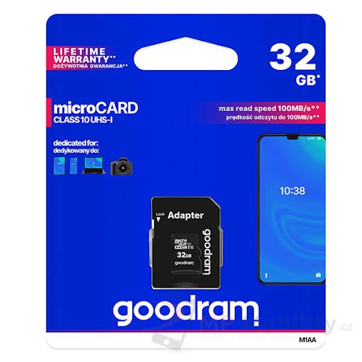 Goodram Micro SDHC 32GB + SD adaptér, Class 10 UHS-I 