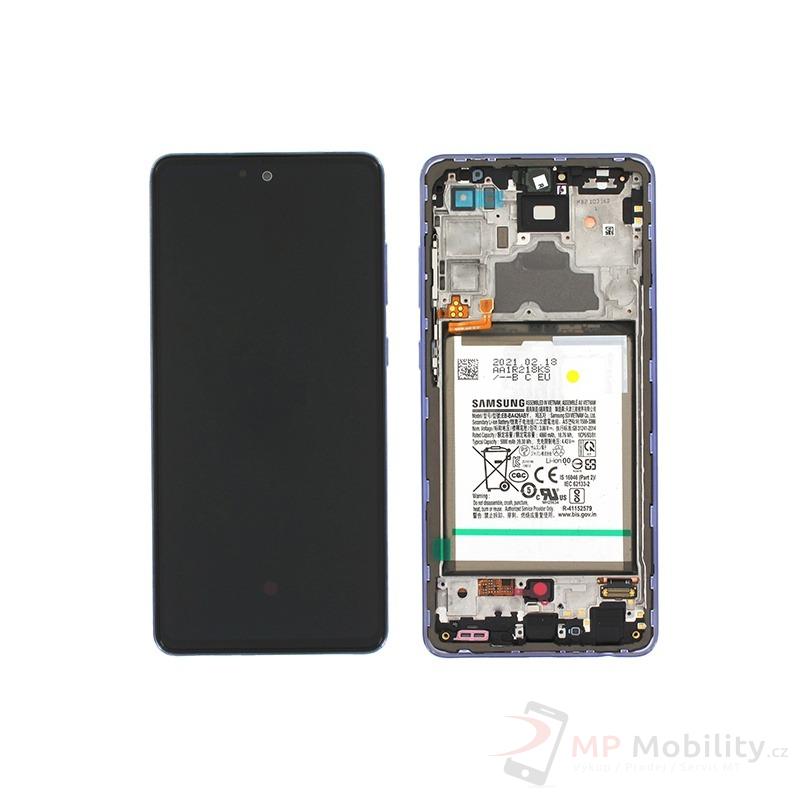 LCD + dotyk + rámeček + baterie pro Samsung Galaxy A72 4G A725F fialová (Service