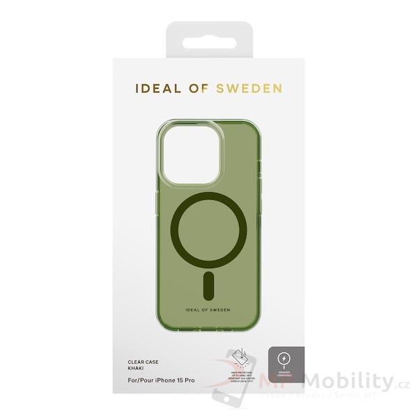 iDeal Of Sweden Clear zadní kryt s MagSafe iPhone 15 Pro zelený