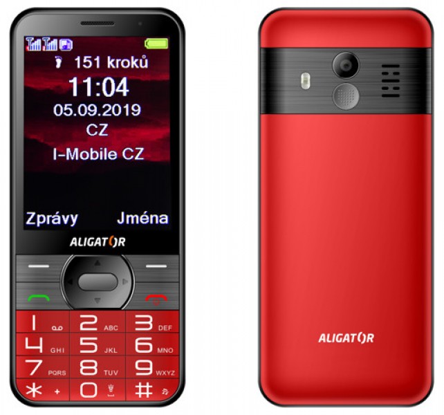 ALIGATOR A900 GPS Senior červený + stolní nabíječka