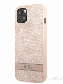 Guess PU 4G Stripe Zadní Kryt pro iPhone 13 mini Pink